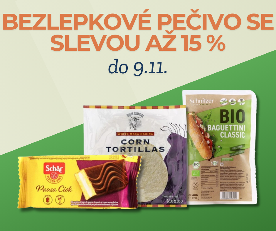 Sleva až 15 % na bezlepkové pečivo